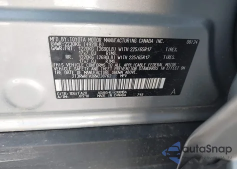 2024 Toyota Rav4 Hybrid Xle from USA, damaged, VIN 2T3RWRFV2RW238762